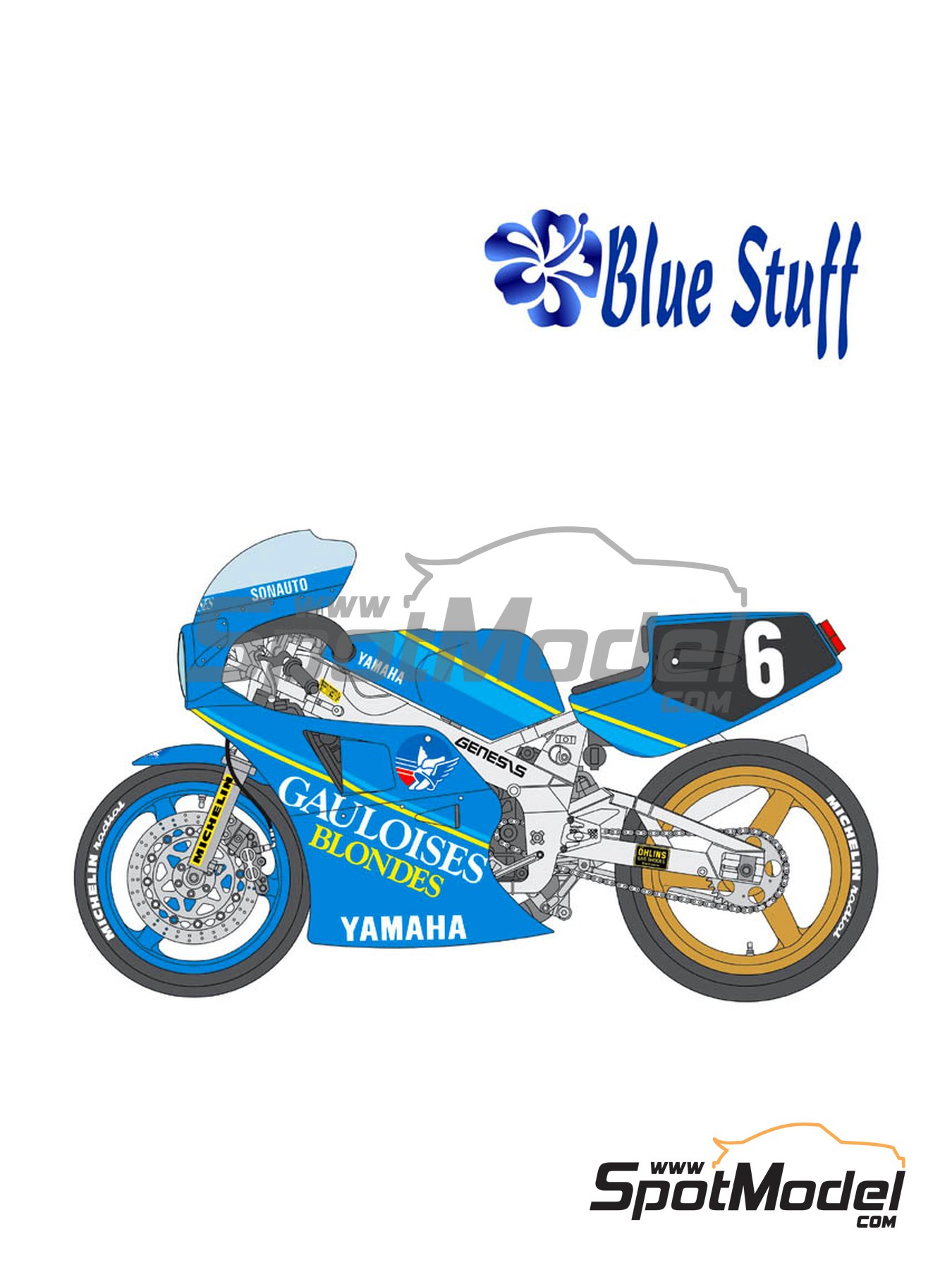 Blue Stuff 12-001: Marking / livery 1/12 scale - Yamaha